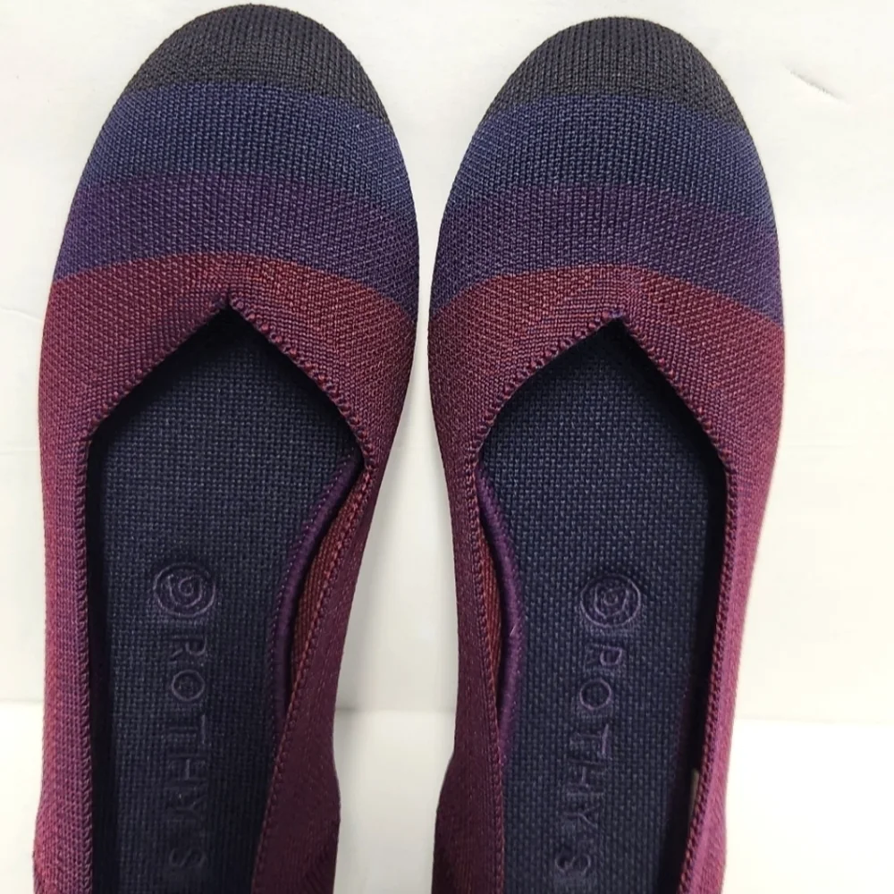 Rothys Blackberry Captoe Ombre Stripe Colorblock‎ Flats